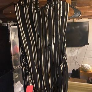 Sleeveless black and white jumpsuit